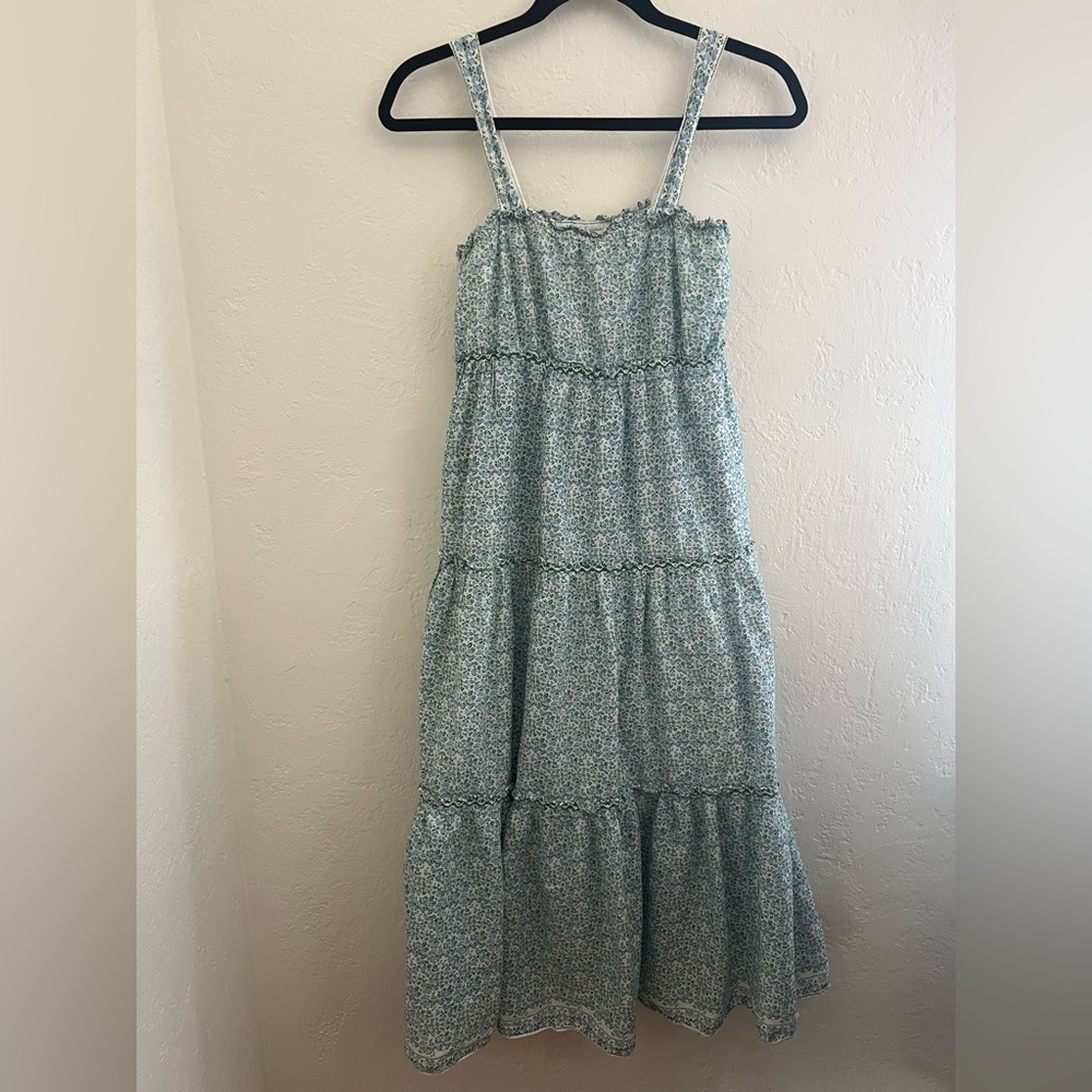 Max Studio Light Blue Floral Maxi Dress Small